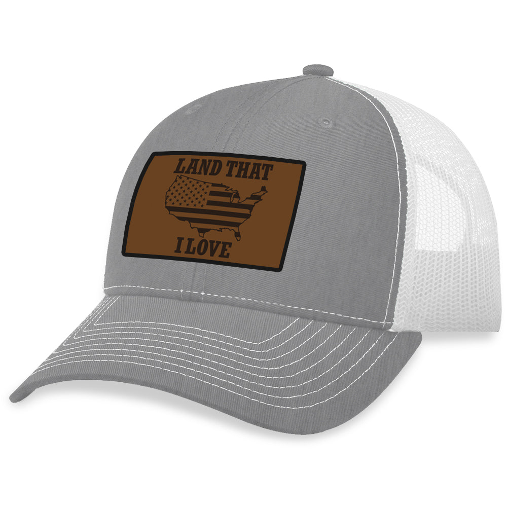 Land That I Love Brown Leather Patch Hat