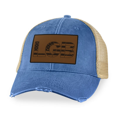 LGB Brown Leather Patch Hat