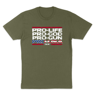 Pro Life Pro God Pro Gun Pro USA Men's Apparel